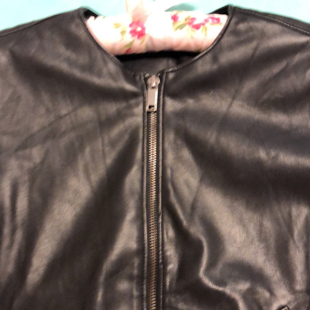 Zara Basic Leather Jacket - image 4